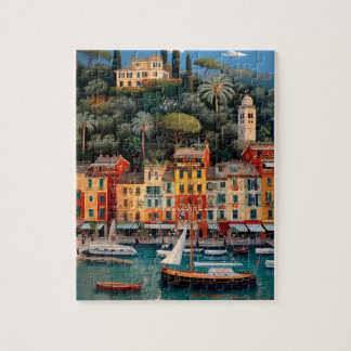 Lebendiges Mittelmeer-Küstenort-Puzzle