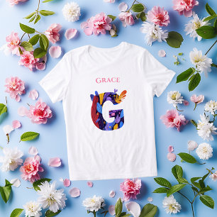 Lebendiges Monogramm - Buchstabe G   Künstlerische Tri-Blend Shirt