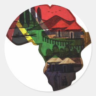 Lebendiges Mosaik Afrikas: Dekorative Musterkunst Runder Aufkleber