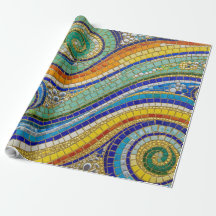 Lebendiges Mosaik-Swirling-Geschenkpapier