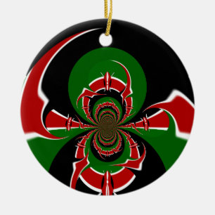 Lebendiges Muster der kenianischen Flagge: Eine kr Keramikornament