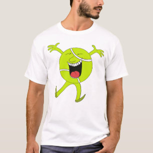 Lebendiges Neon-Tennisball-Maskottchen T-Shirt