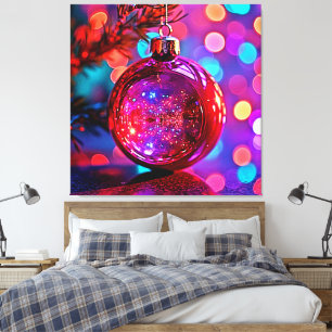 Lebendiges Neujahrs-Weihnachtsschmuck-Design Leinwanddruck