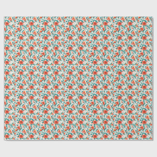 Lebendiges oranges Blumengarten-Muster - Eleganter Geschenkpapier