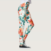 Lebendiges oranges Blumenmuster - Eleganter Tee