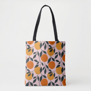 Lebendiges oranges Zitrus-Nahtlosmuster Tasche