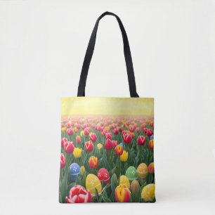 Lebendiges Ostergestecktulpenfeld  Tasche