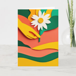 Lebendiges Papierschneidegarten-Angebot Karte
