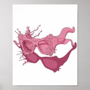 Lebendiges Pink ABSTRACTE KUNST Abstrakte Gestaltu Poster