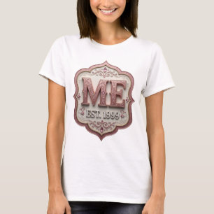 Lebendiges Pink ME EST 1999 Text Design T-Shirt