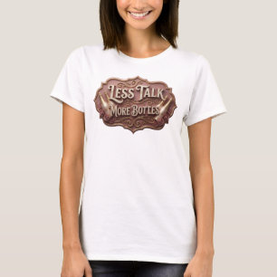 Lebendiges Pink WENIGER REDEN MEHR FLASCHEN Slogan T-Shirt