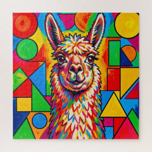 Lebendiges Pop-Art-Llama-Porträt