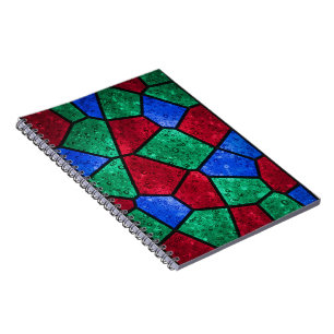 Lebendiges Prisma-Regenbogen-Glas-Mosaik-Notizbuch Notizblock