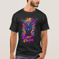 Lebendiges psychedelisches Cyber-Chaos Trippy Farb