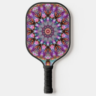 Lebendiges psychedelisches Kaleidoskop-Mandala Pickleball Schläger