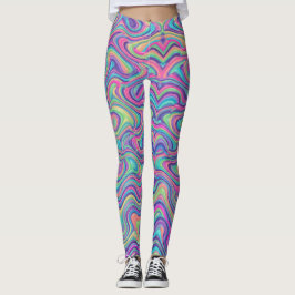 Lebendiges psychedelisches Marmormuster-Abstract Leggings