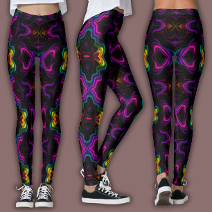 Lebendiges psychedelisches Muster Neon-Kaleidosk Leggings