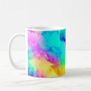 Lebendiges Regenbogen Flauschige Fellstruktur Hint Kaffeetasse