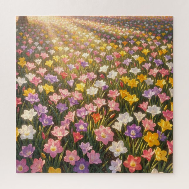 Lebendiges Regenbogen-Lilienblumenfeld (Vertikal)