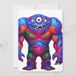 Lebendiges Regenbogen-Monster Einladung