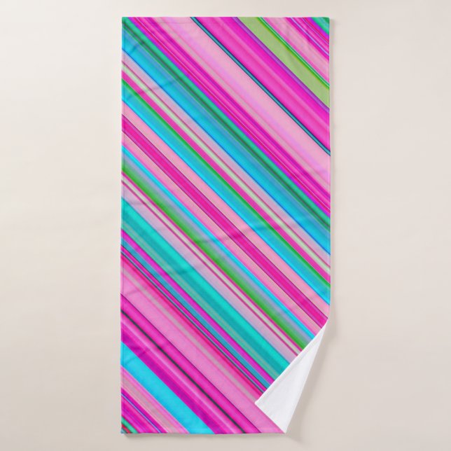 Lebendiges Regenbogen-Streifenmuster-Design Badehandtuch (Badehandtuch)