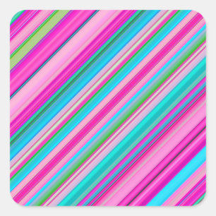Lebendiges Regenbogen-Streifenmuster-Design Quadratischer Aufkleber