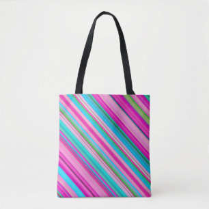 Lebendiges Regenbogen-Streifenmuster-Design Tasche