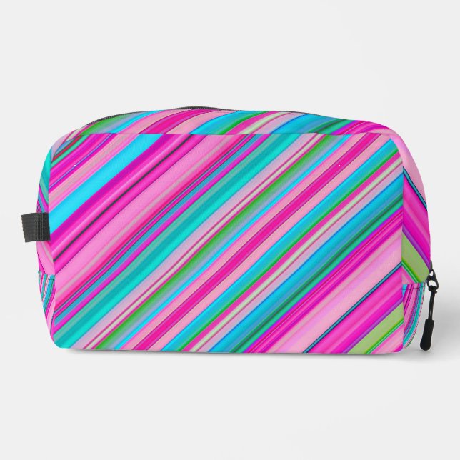 Lebendiges Regenbogen-Streifenmuster-Design Waschbeutel (Vorderseite)