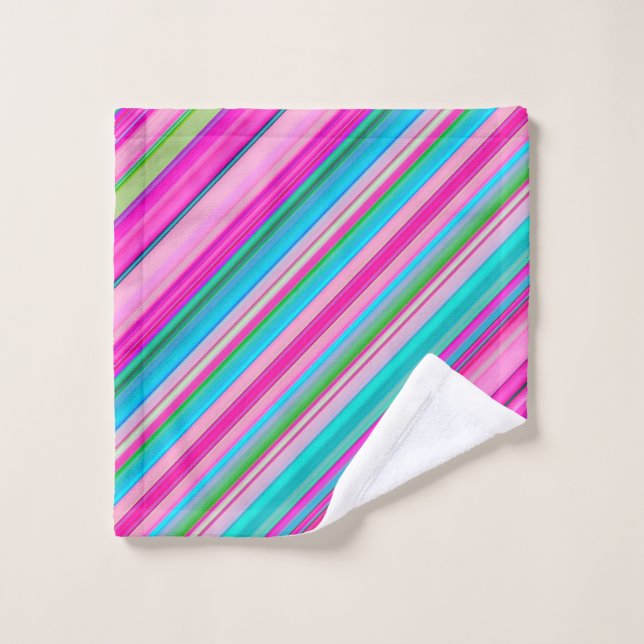 Lebendiges Regenbogen-Streifenmuster-Design Waschlappen (Waschlappen)