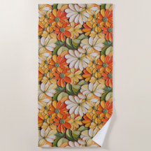 Lebendiges Retro-Blumenmuster-Design