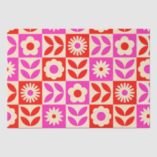 Lebendiges Retro-Blumenmuster Seidenpapier