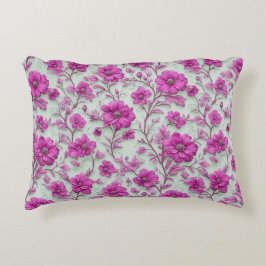 Lebendiges rosa Blumenmuster mit Magenta-Blumen Dekokissen