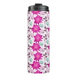 Lebendiges rosa Blumenmuster Moderne, kräftige B Thermosbecher