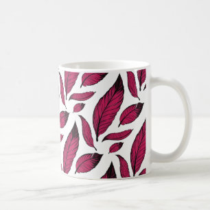 Lebendiges rosa Feder Muster Kaffeetasse