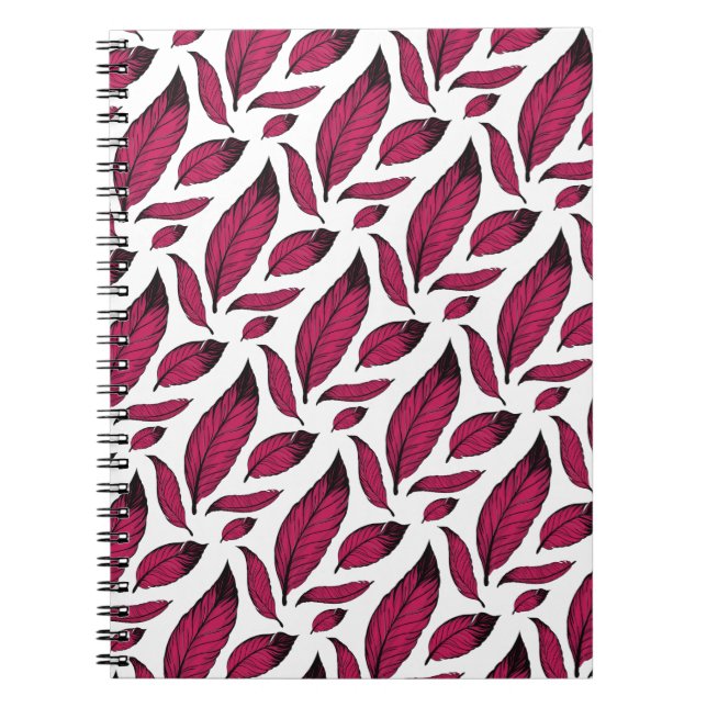 Lebendiges rosa Feder Muster Notizblock (Vorderseite)