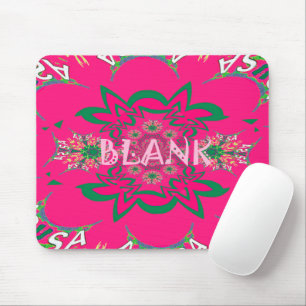 Lebendiges rosa floral Monogramm Blank Baby Violet Mousepad