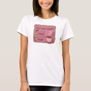 Lebendiges Rosa KAFFEE ZUERST DANN UNTERRICHTEN We T-Shirt