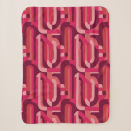 lebendiges rosa retro abstraktes Muster Sherpadecke