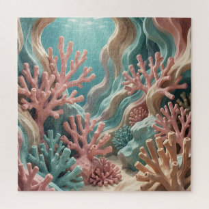 Lebendiges rosa Teal-Korallenriff Unterwasser Ozea