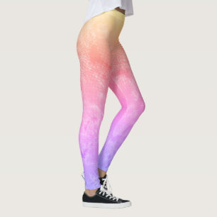 Lebendiges rosa Tie-Dye-Muster mit blau-grünen Akz Leggings