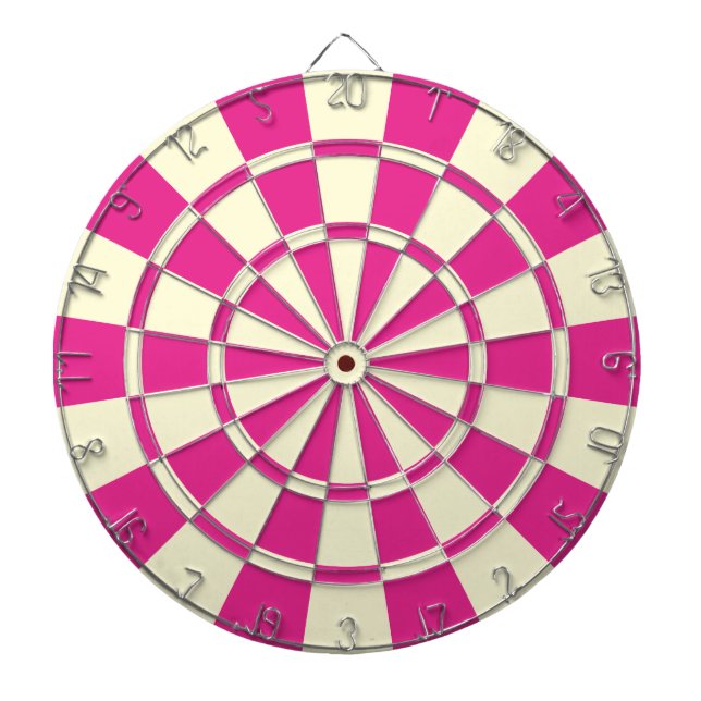 Lebendiges Rosa und creme-beiger Farbton Dartscheibe (vorne)