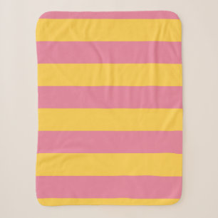 Lebendiges Rosa und Gelb Vertikal gestreiftes Must Sherpadecke