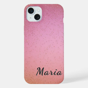 Lebendiges Rosa und Glitzerhintergrund iPhone 15 Plus Hülle