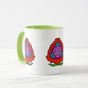 Lebendiges Rosenmandala Tasse