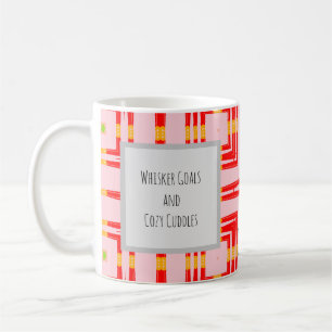 Lebendiges Rot und Pink modernes geometrisches Kre Kaffeetasse