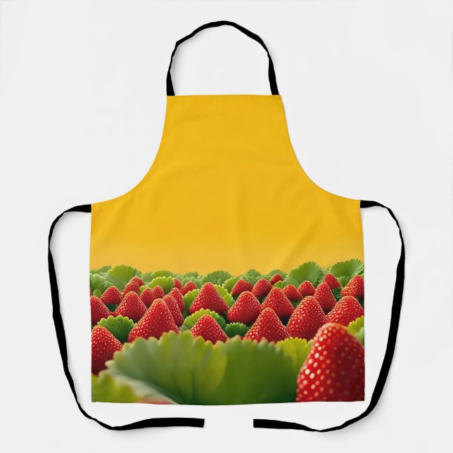 Lebendiges rotes Erdbeerfeld Schürze (Vorderseite)