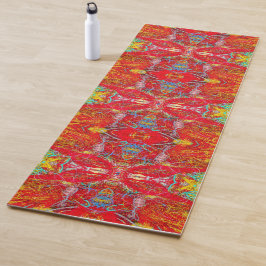 Lebendiges rotes Fischernetz-Muster Yogamatte