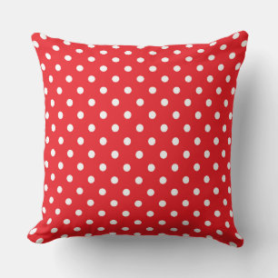 Lebendiges rotes Polka-Punkt-Musterdesign Kissen