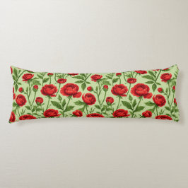 Lebendiges rotes Ranunculus-Blumenmuster Seitenschläferkissen
