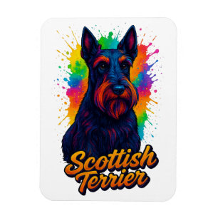 Lebendiges Schottischer-Terrier-Pop-Art-Design Magnet